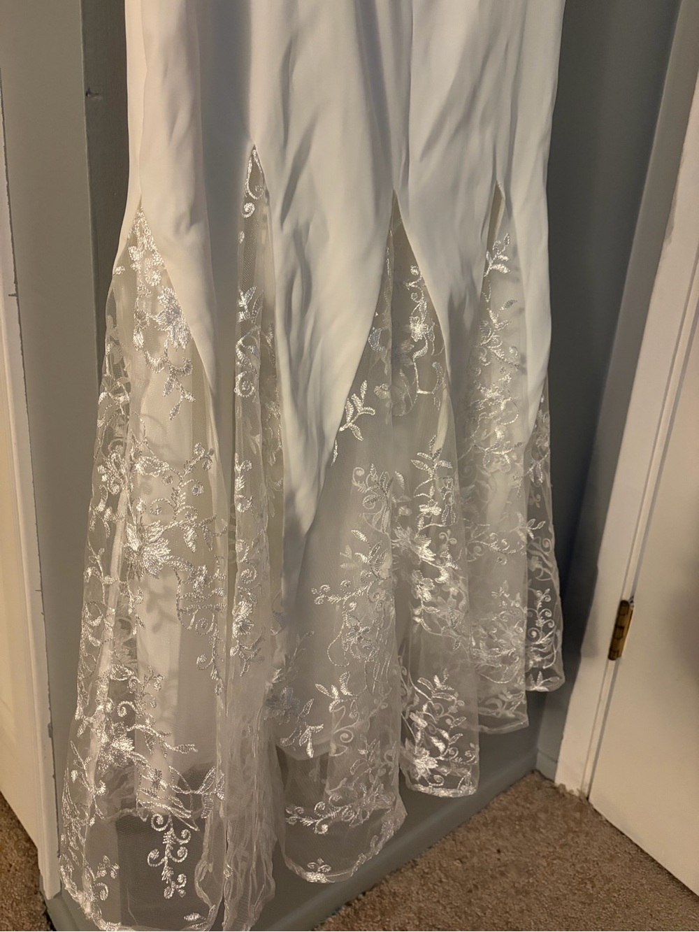 Fehaute White Lace-Embellished Dress Size 8 | New With Tags